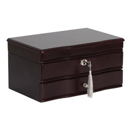 MELE & CO Mele & Co 00332S12 Davina Locking Wooden Jewelry Box in Mahogany Finish 00332S12